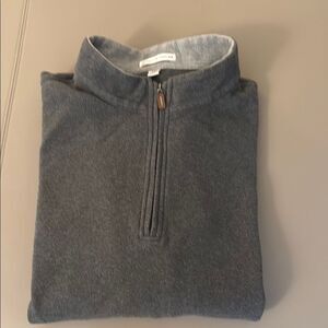Peter Millar Autumn Crest Men’s  1/4 Zip Cotton Sweater in Charcoal. Size XXL.